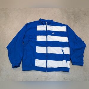 VTG 90s Adidas Blue and White Men's XXL Windbreaker Jacket